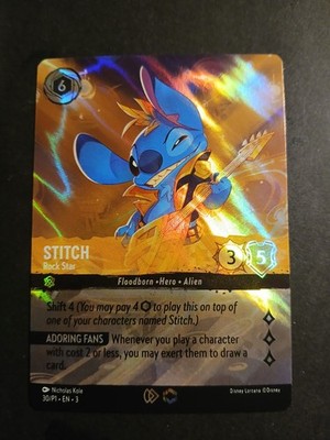 lorcana stitch promo card Stitch - Rock Star (Store Championship) 30 Disney Lorcana Promo Cards Holo  for sale online