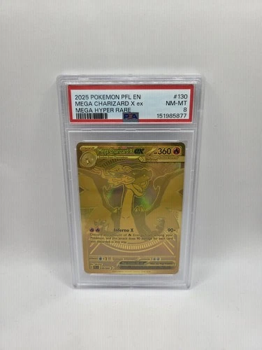 PSA 8 Mega Charizard X EX Mega Hyper Rare Holo 130/094 Gold