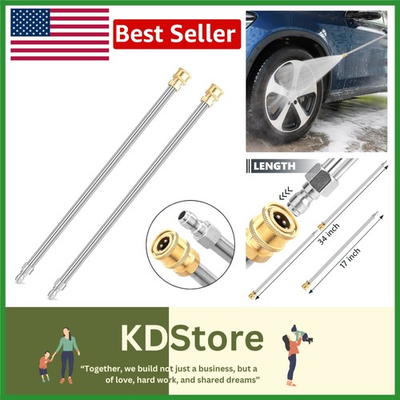 #ad Heavy Duty 17 Inch Stainless Steel Pressure Washer Extension Wands Pack of 2 $17.99