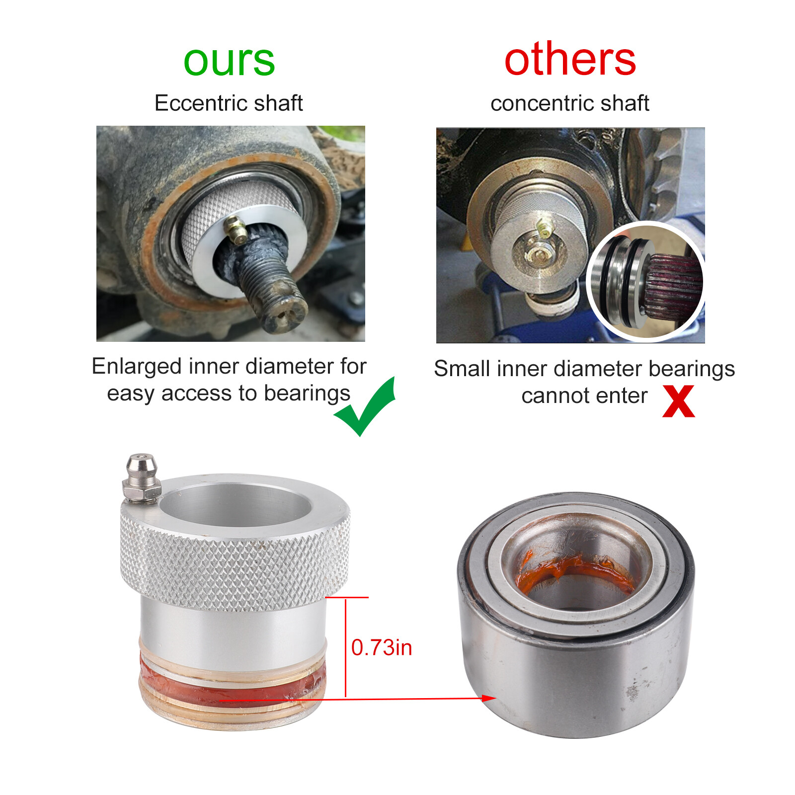 39mm Wheel Bearing Greaser Grease Tool For 2017+ CanAm Maverick X3 MAX