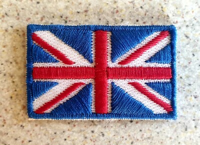 Patch Englische Flagge UK 4x2,5 Auto Motorrad Sport Rennen Thermo Formbar Neu