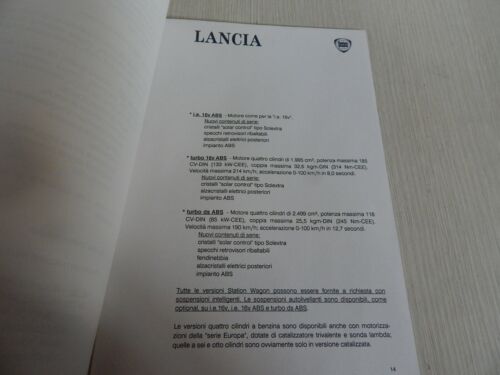 MATERIALE STAMPA ONLY PRESS 1991 LANCIA THEMA Turbo 16v LX - Foto 4 di 9