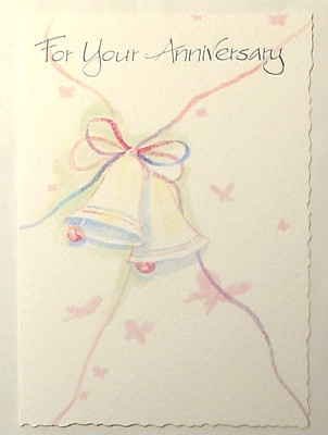 1 Anniversary Greeting Card/Envelope Bells Happy Love Joy Dreams Life Sharing 