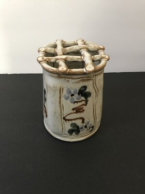 Toothbrush Holder Handmade Studio Art Pottery Signed Aldrich