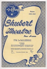 Eva Le Gallienne "SOUTHWEST CORNER" John Cecil Holm 1954 FLOP Tryout Playbill