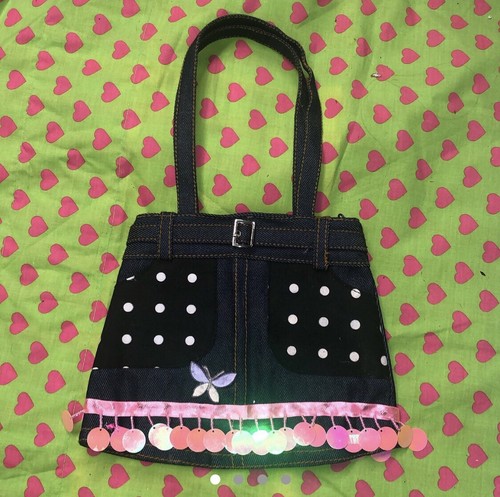 Vintage Blue Jean Denim Purse Crossbody 