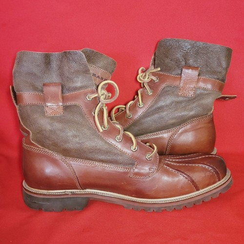HS Track Mens Leather Boots Lace Up Shearling Lining 12 M - Picture 10 of 13