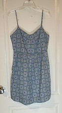 J.Crew Blue Geometric Printed Seaside Cami Dress Size 10 NWT
