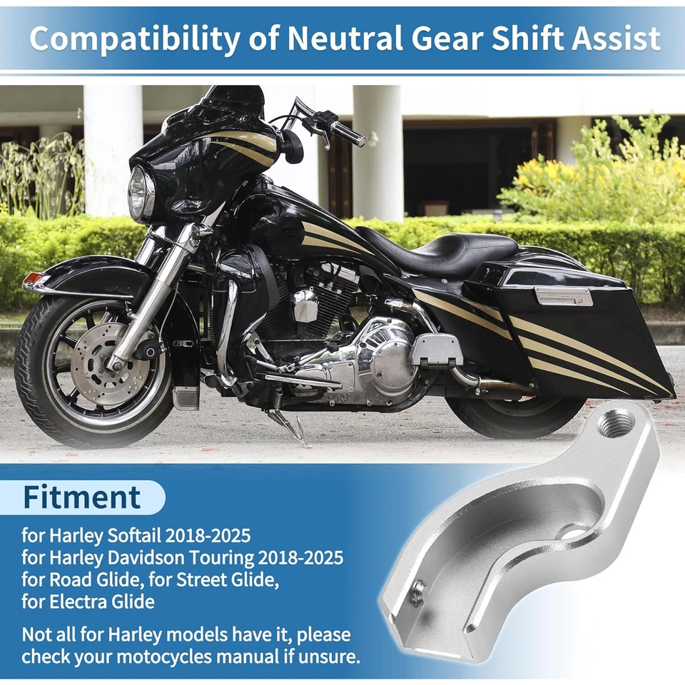 Нейтральный вспомогательный кронштейн переключения передач для Harley M8 Road Glide Street Glide ilver - Изображение 2 из 4