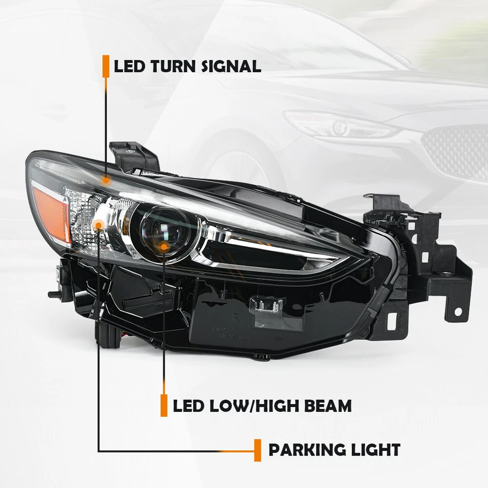 LED Headlight Headlamp Passenger Side For 2018-2021 Mazda 6 2.5L l4 GAS DOHC — 第 4/4 张图片