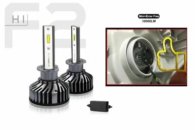 H1 72W 10000LM Ampoules à LED Full Can Bus Mini Ampoules 12V-24V pour Phares - Photo 1/4