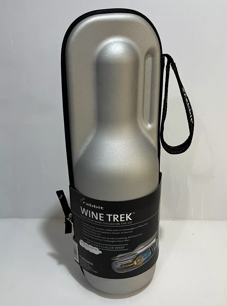 Rabbit WINE TREK Portable Insulated Wine Bottle Cooler Includes Chiller Wrap NEW