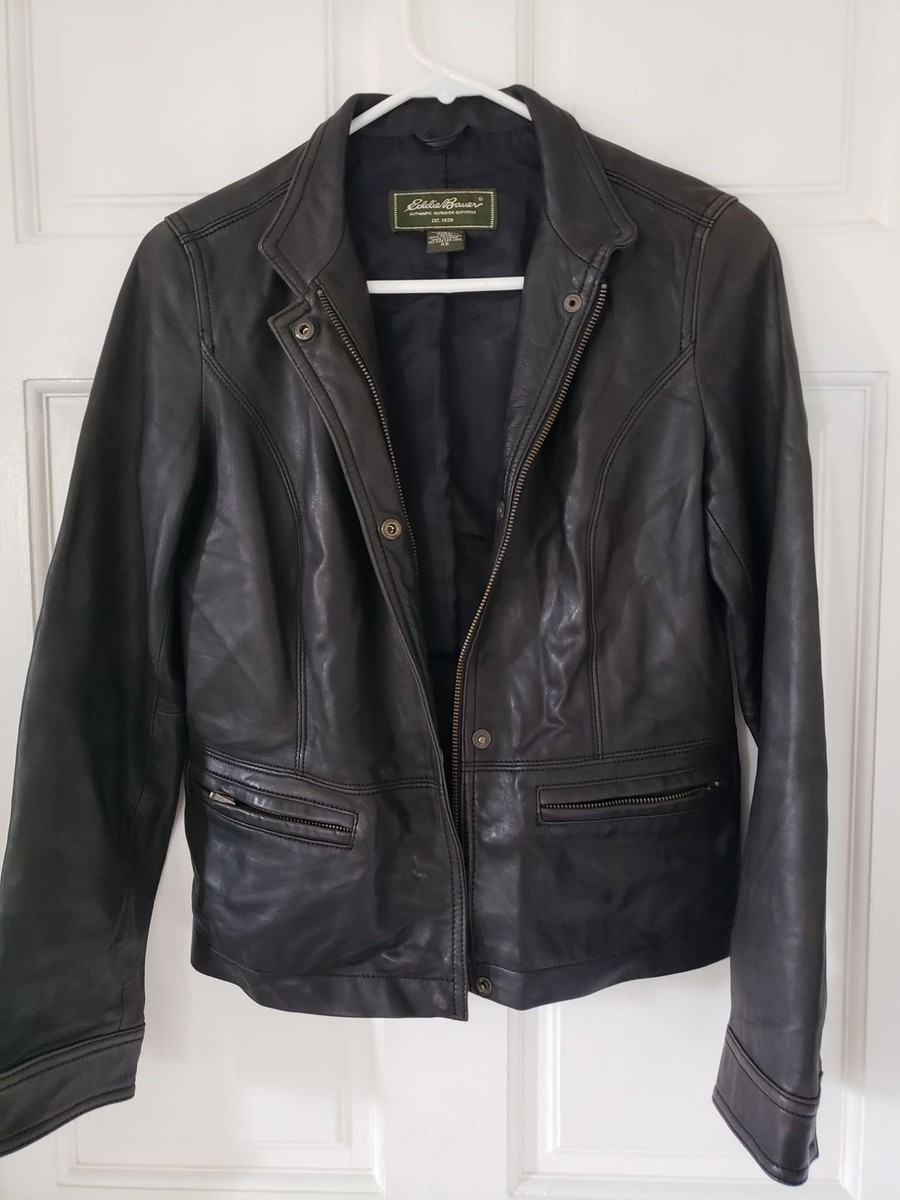 eddie bauer leather jacket womens