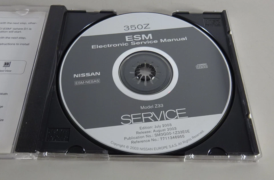 Manuale Di Officina Su CD Nissan 350 Z Tipo Z33 Del 08/2003 - Immagine 2 di 2