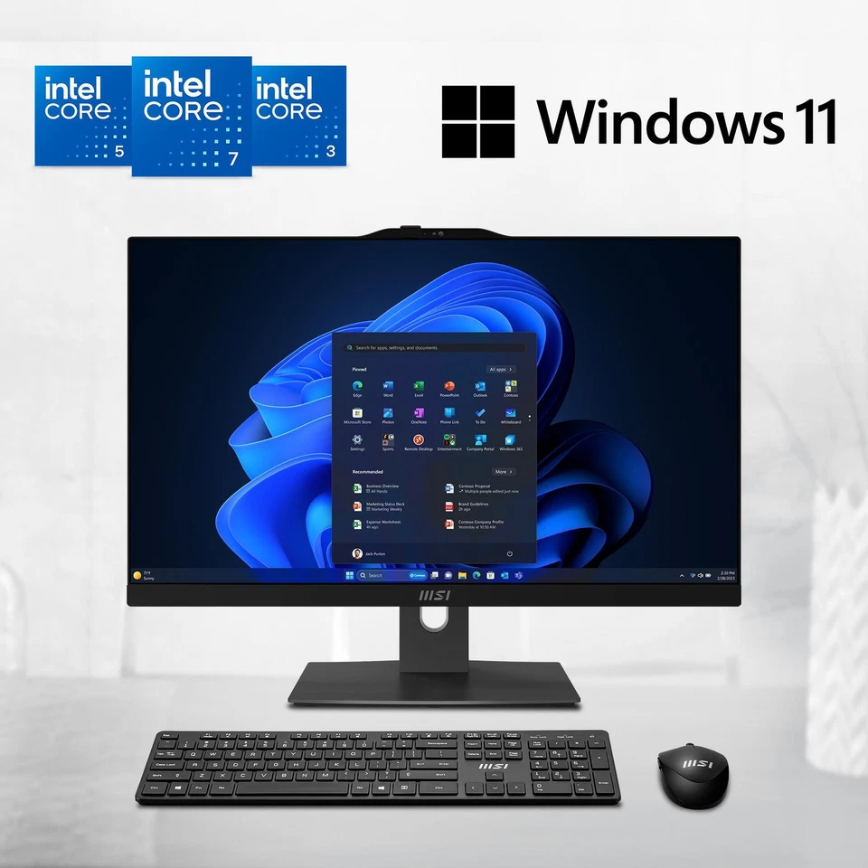 MSI Modern AM242TP 1M-1208DE Core 3 100U 16GB/256GB SSD 23,8" Touch Win11 Pro... - Bild 2 von 4