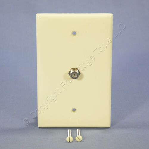 Leviton Almond Midway Video Coax Cable Jack Wallplate 75Ohm F-Connector 40539-MA - Picture 1 of 4