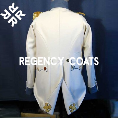 French Napoleon Uniform Jacket, 1791 Uniform Coat, Hand made White 