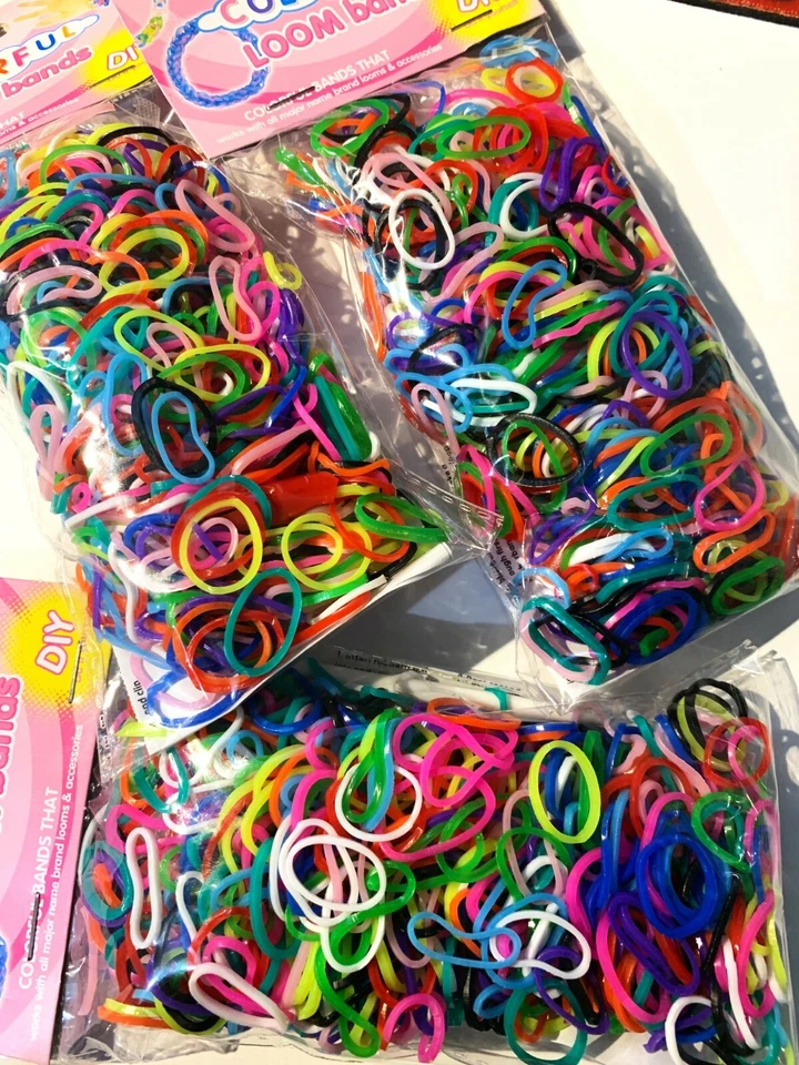 2400 LOOM BANDS MIX COLOUR Refill Kit DIY HIGH QUALITY 128 S Clips, 4 HooksCHEAP - image 3 of 3