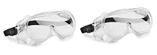 Safety Goggles Vented Protective EyeWear Clear Lens/Durable/Adjustable 6" 2-PACK
