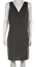 Ann Taylor Womens Dress Size 10P Brown Solid Sheath Knee Length Sleeveless