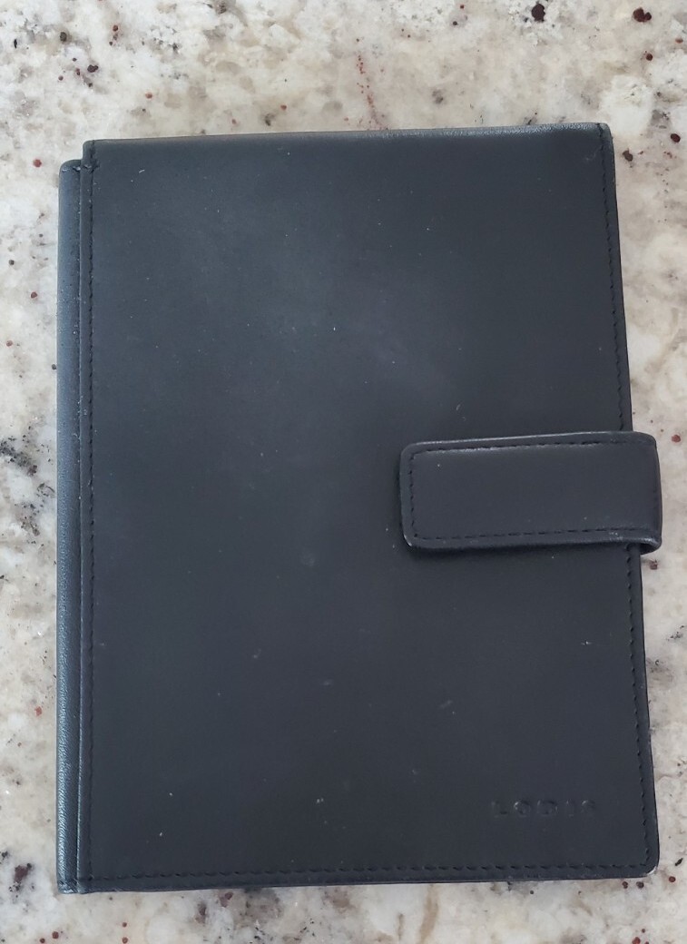 LODIS Cherry Black Leather Travel Wallet Passport Holder 4.5x6 Inches-image