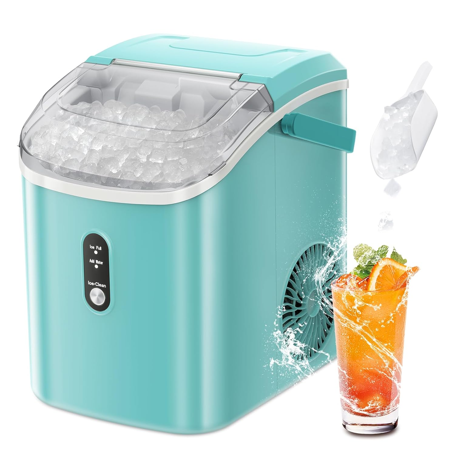 Portable Ice Maker Countertop with Handle/Indicator Lamps, 7 Mins Fast Ice Makin-image