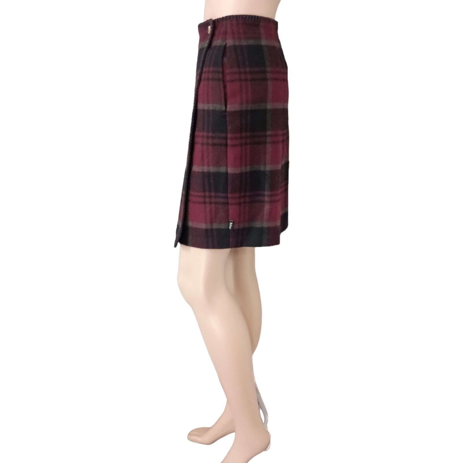 Woolrich Wool Blend Skirt Sz 13 Plaid Red Whip St… - image 9