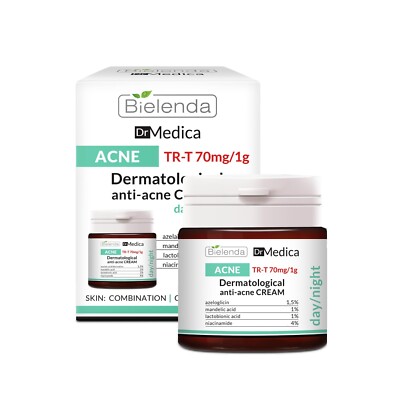 Bielenda Dr Medica Acne Face Cream For Oily Acne Prone Skin tightens pores, 50ml