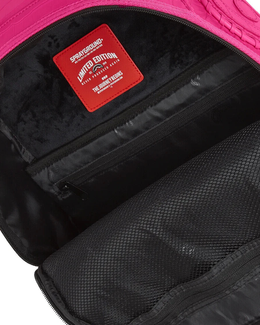 Sprayground Shark In Paris Backpack Snake Skin Pink Python Laptop