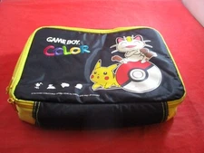 Pokemon Nintendo Game Boy Color Black Travel Bag Carrier Case Pikachu Meowth