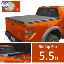 5.5FT Black Soft Roll Up Tonneau Cover For 2022 Toyota Tundra Short Bed