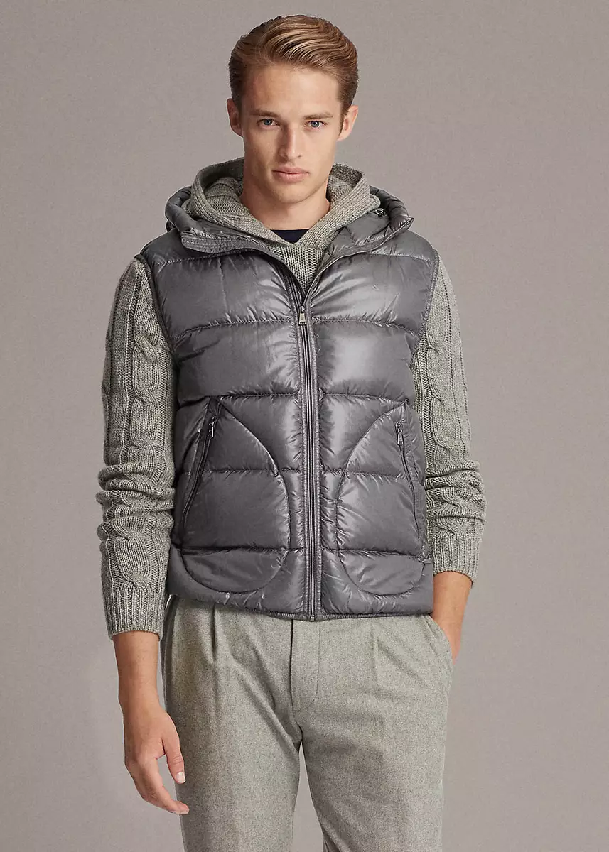 Ralph Lauren Purple Label Mackay 730 Down Hooded Puffer Vest Jacket New 795