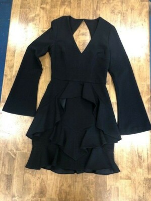 rebecca vallance black mini dress Rebecca Vallance-Giovanna Cut Out Mini Dress-Black with Crystal Embell –  Encounter
