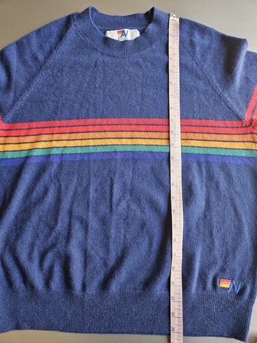 Aviator Nation Kaschmir blau 6-Streifen Regenbogen Pullover; Unisex Größe = S; super! - Bild 10 von 12
