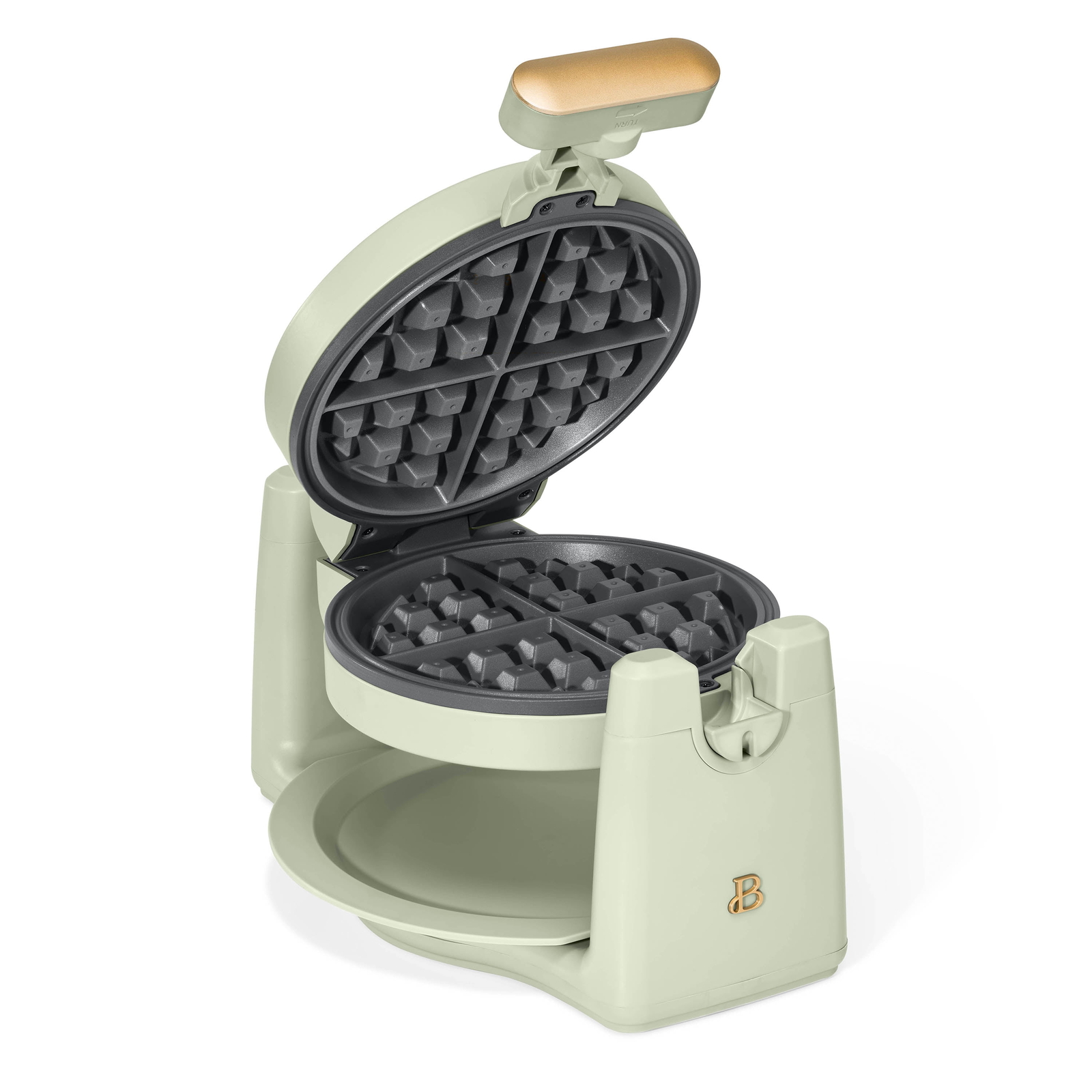 Sage Green Rotating Belgian Waffle Maker by Drew Barrymore with Adjustable Settings-image