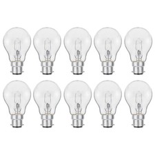10-Pack of Luminizer 42W = 55W BC/B22 Eco Halogen GLS Clear Halogen, Warm Whi...