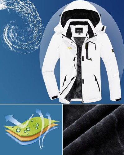 Women's Ski Snow Warm Jacket Fleece Lined WaterProof Windbreaker Hiking Coats - Picture 23 of 61