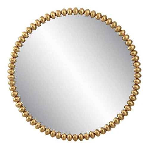 Uttermost Byzantine Round Contemporary Iron Metal and MDF Mirror in Gold - Picture 1 of 6