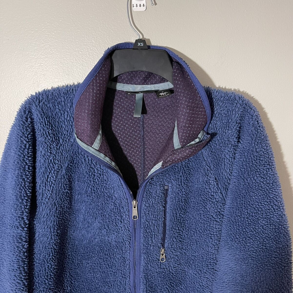 Vintage Patagonia 90s Retro X Deep Pile Fleece Cardigan Blue Made In USA