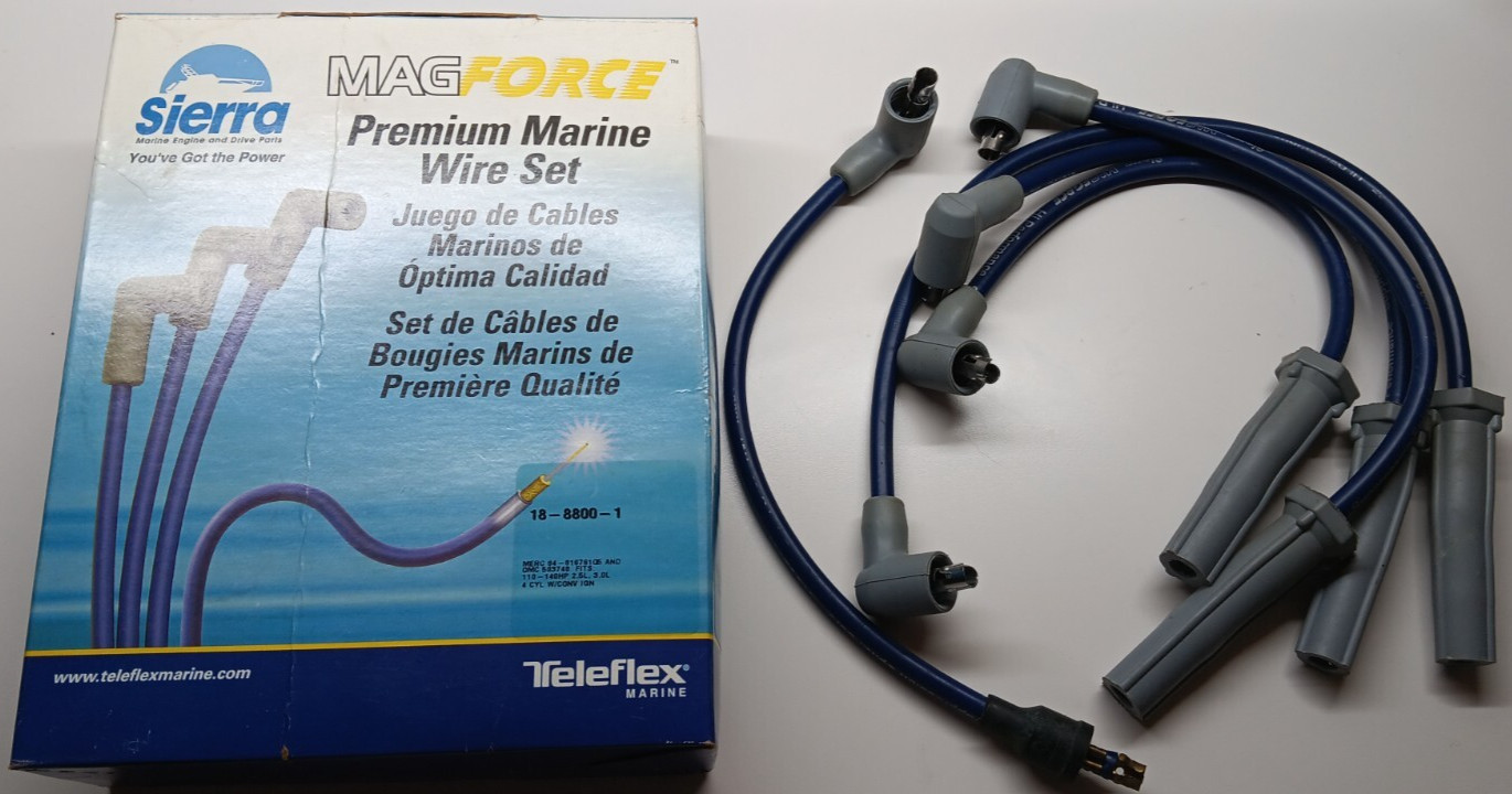 New Sierra Mag Force Premium Marine Wire Set Mercrusier 4 cylinder 18-8800-1