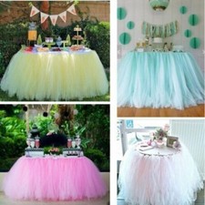 Tulle Tutu Table Skirt Yellow Table Cover Cloth Party Birthday Table D cor 6
