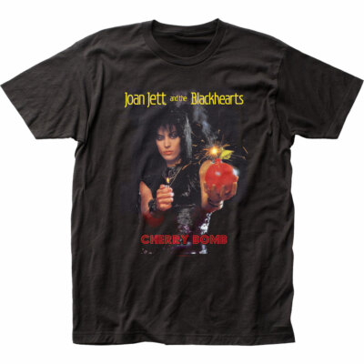 Joan Jett Cherry Bomb T Shirt Mens Licensed Rock N Roll Music Classic Tee Black
