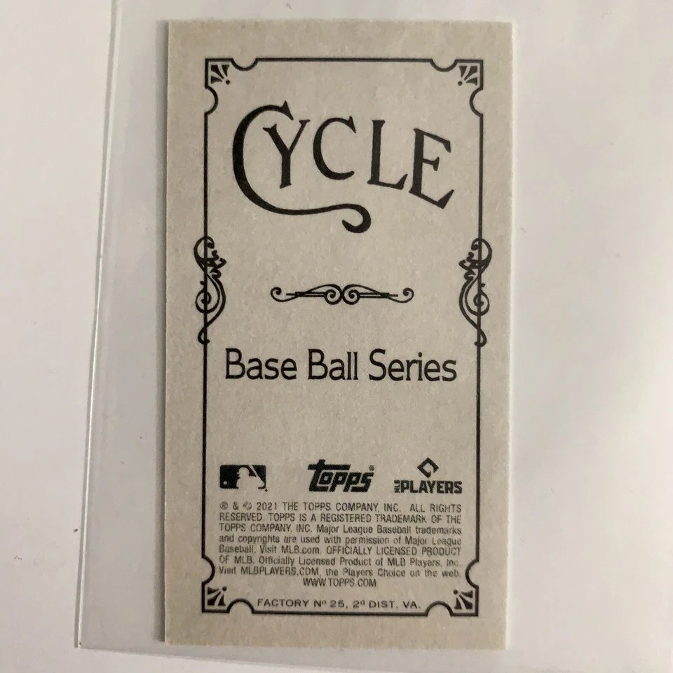 2021 Topps T206 Series 3 Cycle Back /25 Justus Sheffield Seattle Mariners - Image 2 of 2