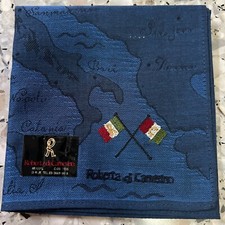MAN BLUE HANKY JAPAN ALPS HIKING MAP CLASSIC COTTON VTG POCKET ART SQUARE18" R2