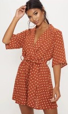 PrettyLittleThing Polka Dot Tea Dress size 8 Used Good Condition