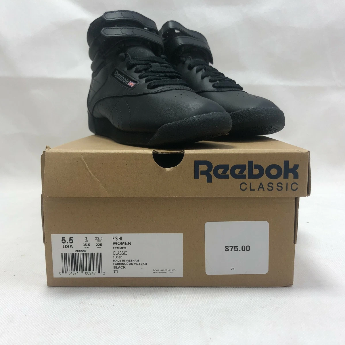 Reebok freestyle hi black women's classic 71 Clearance