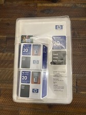 NEW 2 Genuine HP 20 Black Ink Cartridges Sealed Expired 03/03