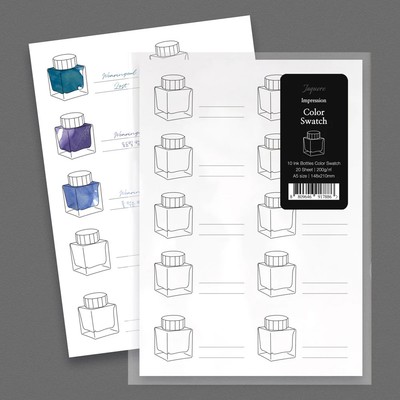 Wearingeul Impression Ink Color Swatch Paper - A5 - 10 Ink Bottles