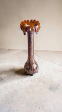 Vase artistique signé M. Venys – verre marbré vintage – 31 cm