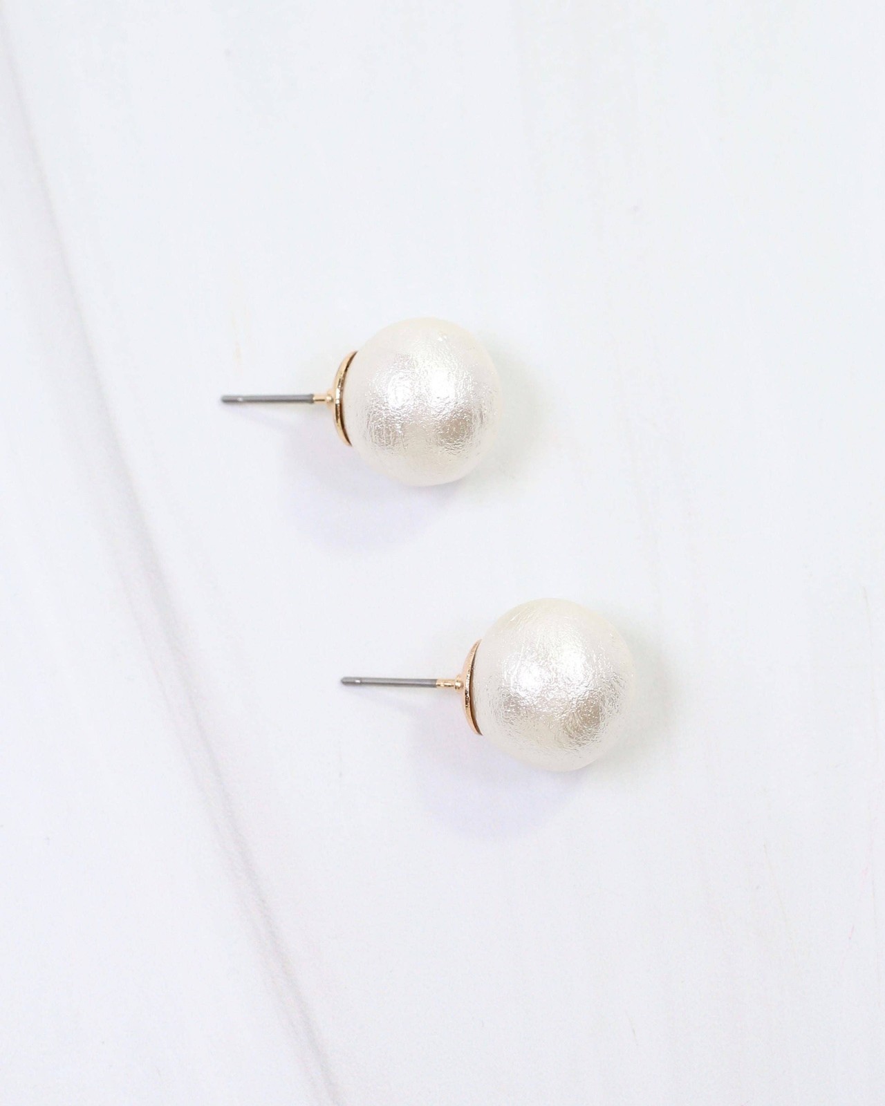 Caroline Hill Cream Alina Textured Pearl Stud Earring